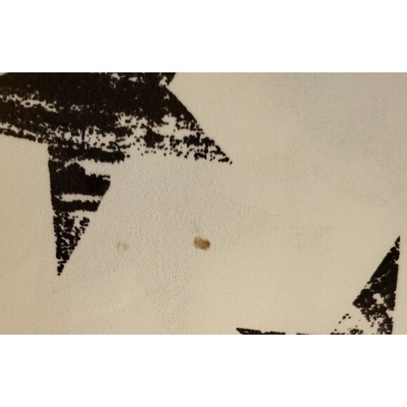 Lane Bryant Lightweight Star Print Cream/Black Button Up Tunic Top Size 18/20 *F - Picture 9 of 10